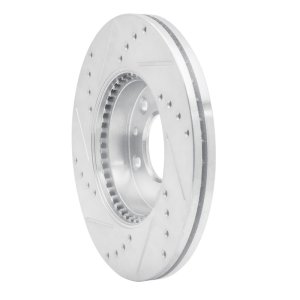 Mazda 6 Brake Rotor (1) - Front Right - R1 Concepts - Drilled & Slotted - Silver - `03-`05